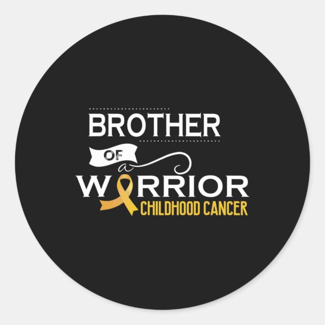 Sticker Rond Childhood cancer awareness Brother of a warrior (Devant)