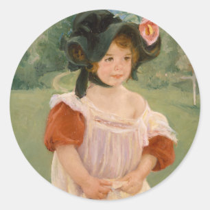 Sticker Rond Childhood in a garden - Mary Cassatt