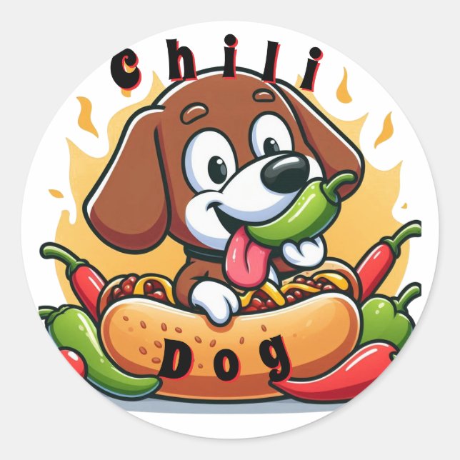 Sticker Rond Chili Dog World best ! (Devant)