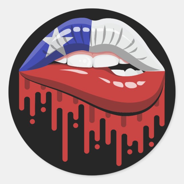 Sticker Rond Chili lèvres fierté drapeau (Devant)