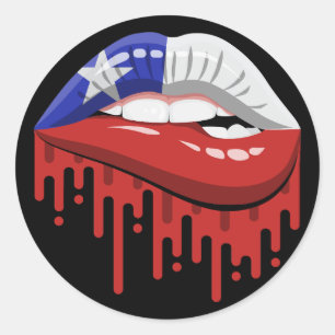 Sticker Rond Chili lèvres fierté drapeau