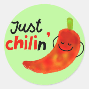 Sticker Rond Chili Pepper Pun Positif - Juste chilien