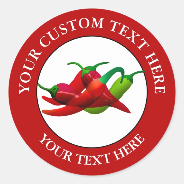 Sticker Rond Chili Peppers Custom Text Logo Icon 3" (Devant)