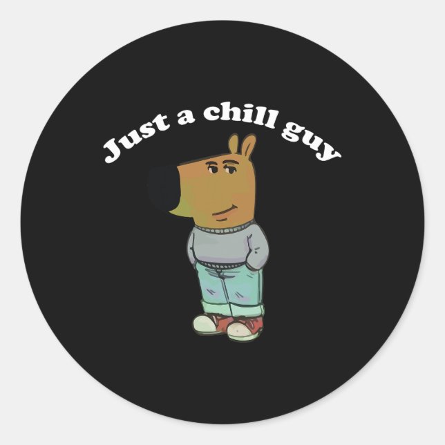 Sticker Rond Chill Guys Funny Mème Cadeaux (Devant)