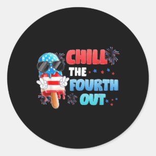 Sticker Rond Chill Quart Out Crème Popsicle 4 Juillet Indep