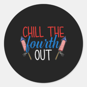 Sticker Rond Chill The Quatrième Sortie Fireworks Usa Us 4 juil