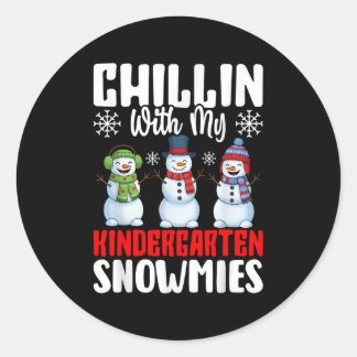 Sticker Rond Chillin Avec Mon Jardin D'Enfance Neige Neiges Drô