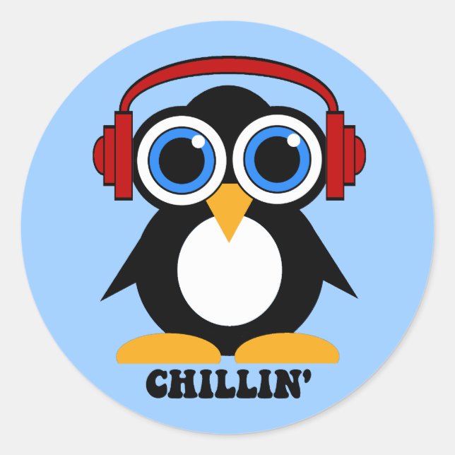 Sticker Rond chilline de pingouin (Devant)