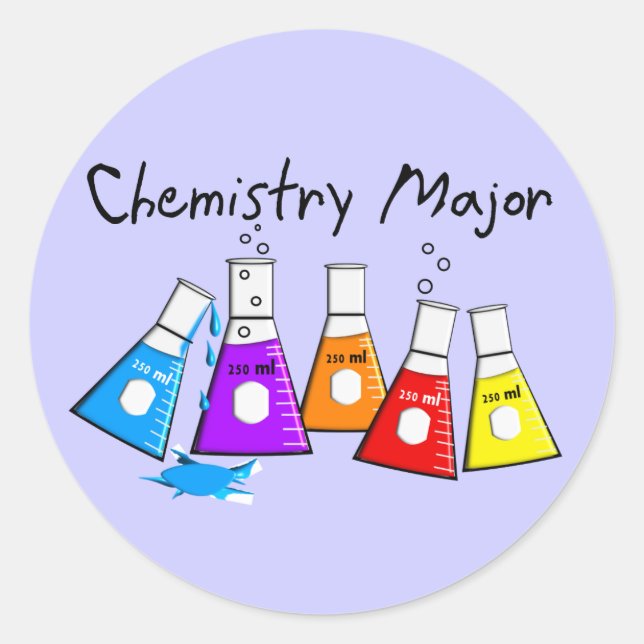 Sticker Rond Chimie Cadeaux majeurs Beeker Design (Devant)