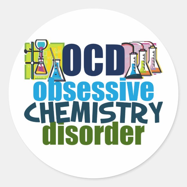 Sticker Rond Chimie drôle (Devant)