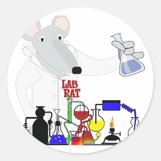 STICKER ROND CHIMIE LAB RAT (Devant)
