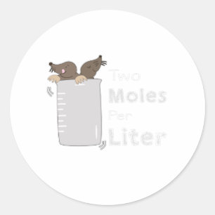 Sticker Rond Chimiste Chimie Laboratoire Pun Moon Liter