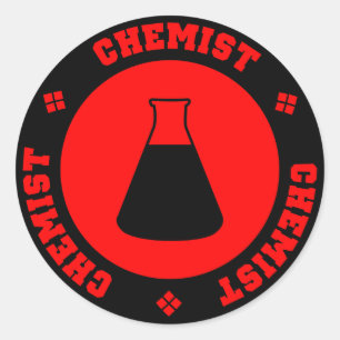 Sticker Rond Chimiste rouge
