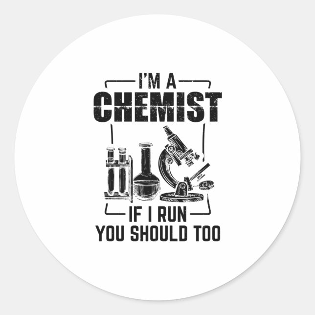 Sticker Rond Chimiste | Science Chimie Cadeaux étudiants (Devant)