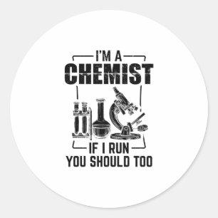 Sticker Rond Chimiste   Science Chimie Cadeaux étudiants