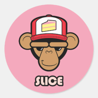 Sticker Rond Chimp avec casquette à gâteau