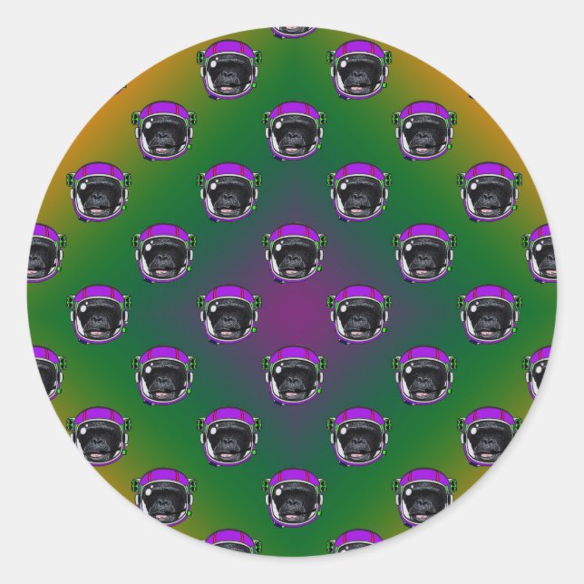Sticker Rond Chimp. spatial (Devant)