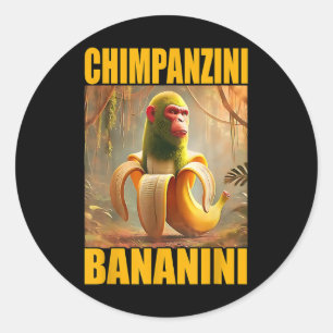 Sticker Rond Chimpanzini Bananini Italien Brainrot Meme Boys, G