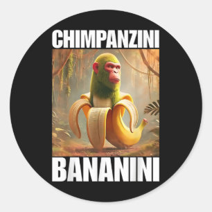 Sticker Rond Chimpanzini Bananini - Mème Italien de Brainrot