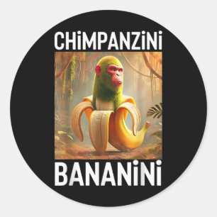 Sticker Rond Chimpanzini Bananini - Mème Italien de Brainrot