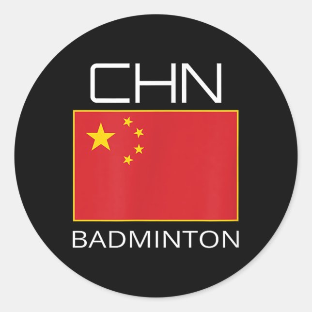 Sticker Rond Chine Badminton Équipe Ventilateur Cadeau Athlète  (Devant)