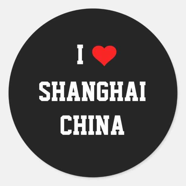 Sticker Rond CHINE : J'aime Shanghai (Devant)