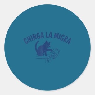 Sticker Rond Chinga la migra abolir la glace sensibilisation au