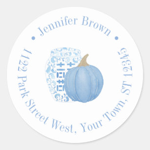 Sticker Rond Chinoiserie Citrouille Ginger Jar Adresse de retou