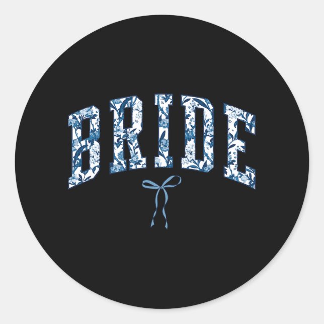 Sticker Rond Chinoiserie Mariée Floral Toile De Jouy Coquette B (Devant)