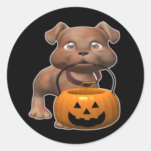Sticker Rond Chiot adorable