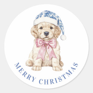 Sticker Rond Chiot de Noël du grand millénaire