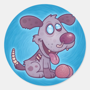 Sticker Rond Chiot de Zombie