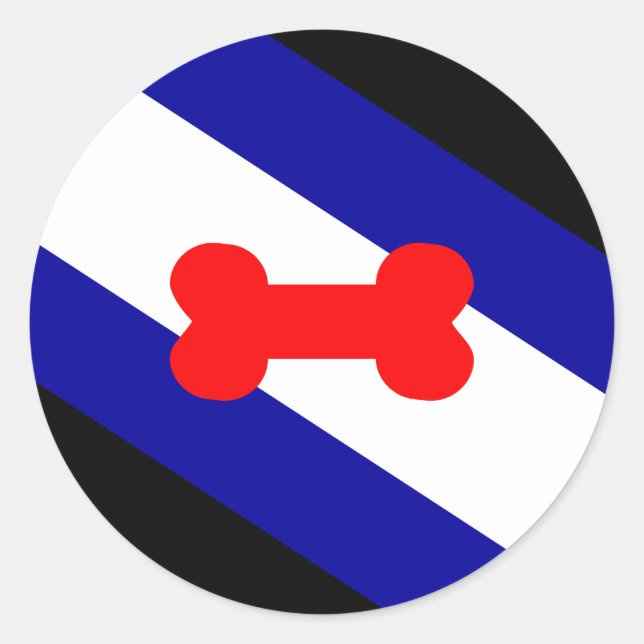 Sticker Rond Chiot Jouer à la fierté drapeau (Devant)