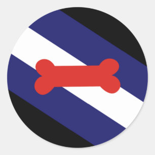 Sticker Rond Chiot Jouer à la fierté drapeau