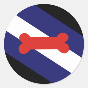 Sticker Rond Chiot Jouer à la fierté drapeau