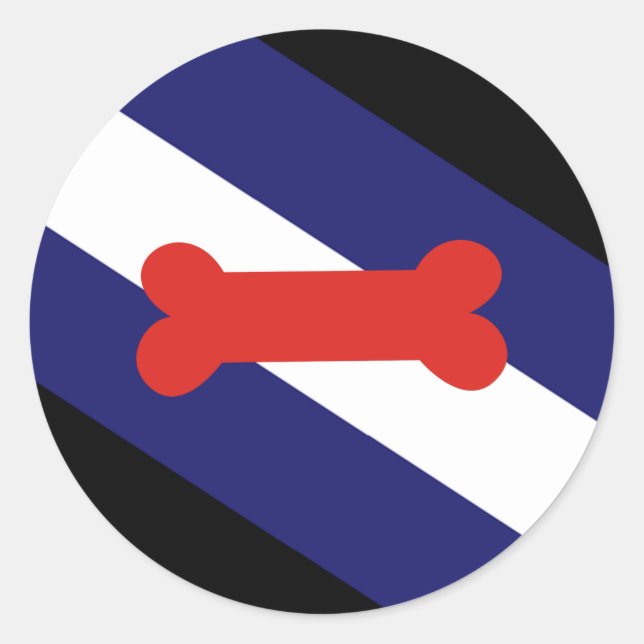 Sticker Rond Chiot Jouer à la fierté drapeau (Devant)
