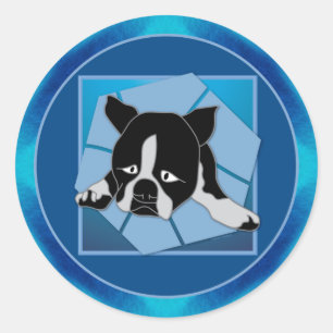 Sticker Rond Chiot triste