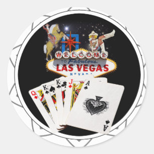 Sticker Rond Chip Black Poker Affiche de bienvenue