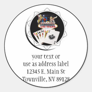 Sticker Rond Chip Black Poker Affiche de bienvenue