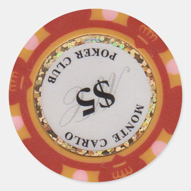 Sticker Rond Chip Casino pour pièces de monnaie Split, Super Tr (Devant)