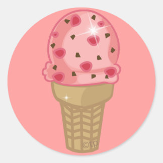 Sticker Rond Chip de chocolat cerise