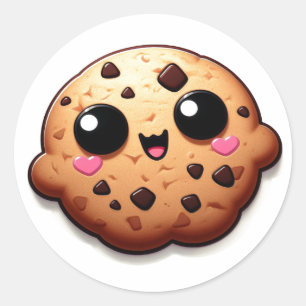 Sticker Rond Chip de chocolat de Kawaii Bakeshop Cookie-Chippy