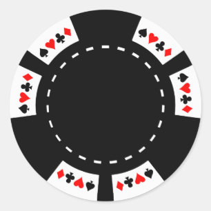 Sticker Rond Chip de poker noir et blanc