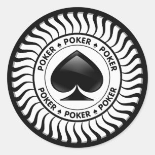Sticker Rond Chip de Poker Spade