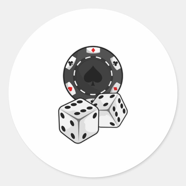 Sticker Rond Chip & Dice pour Poker (Devant)