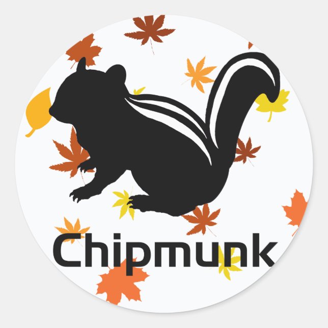 Sticker Rond Chipmunk　illustration　(12)　Black (Devant)