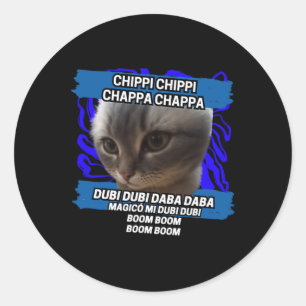 Sticker Rond Chippi Chippi Chappa Chappa Danser Mème Chat