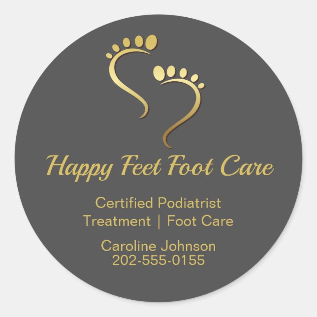 Sticker Rond Chiropodiste podiatre Pedicure Foot Care Business (Devant)