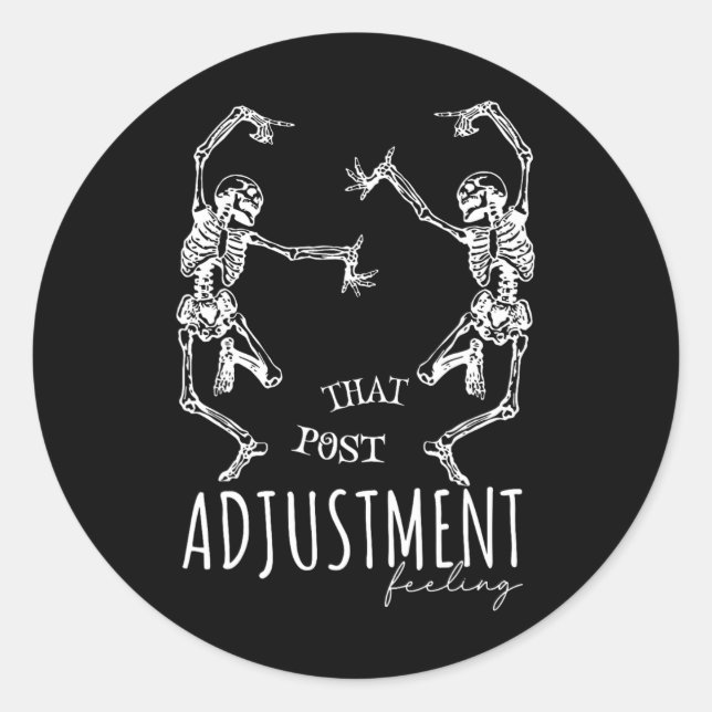 Sticker Rond Chiropracteur Danser Skeletons Qui Post Ajustement (Devant)