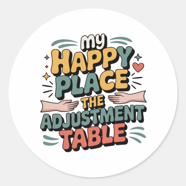 Sticker Rond Chiropractic Adjustment Bliss for Back Pain Relief (Devant)